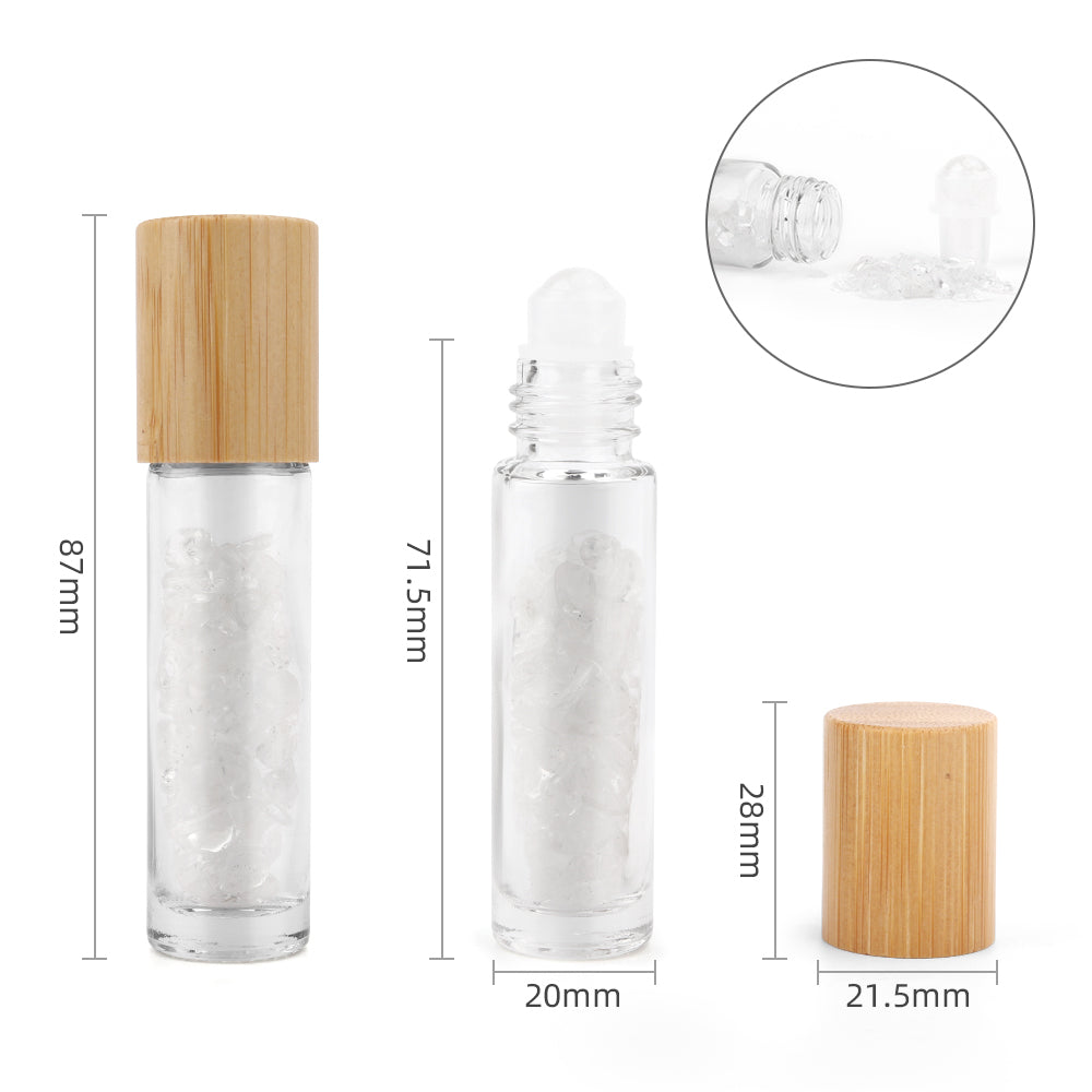 Gemstone Essential Oil Roller Bottle - Rock Quartz