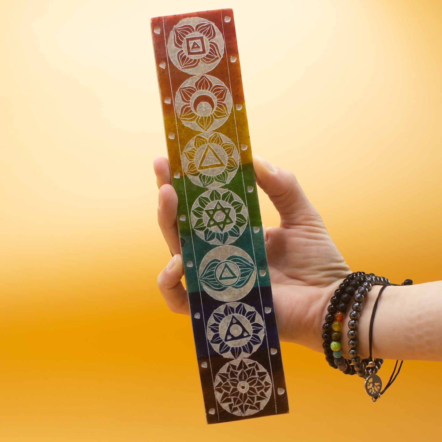Soapstone 7 chakra Incense Holder
