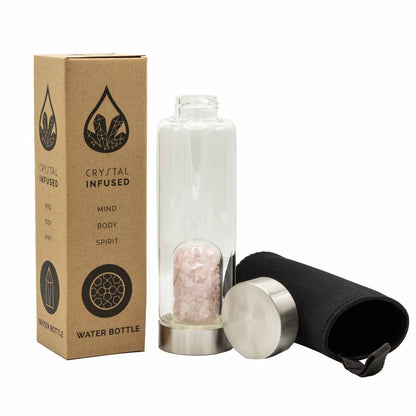 Rose Quartz Infused Crystal Water Bottle