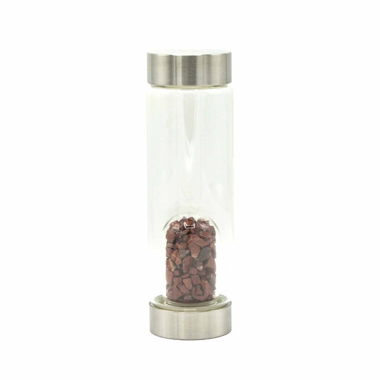 Red Jasper Infused Crystal Water Bottle