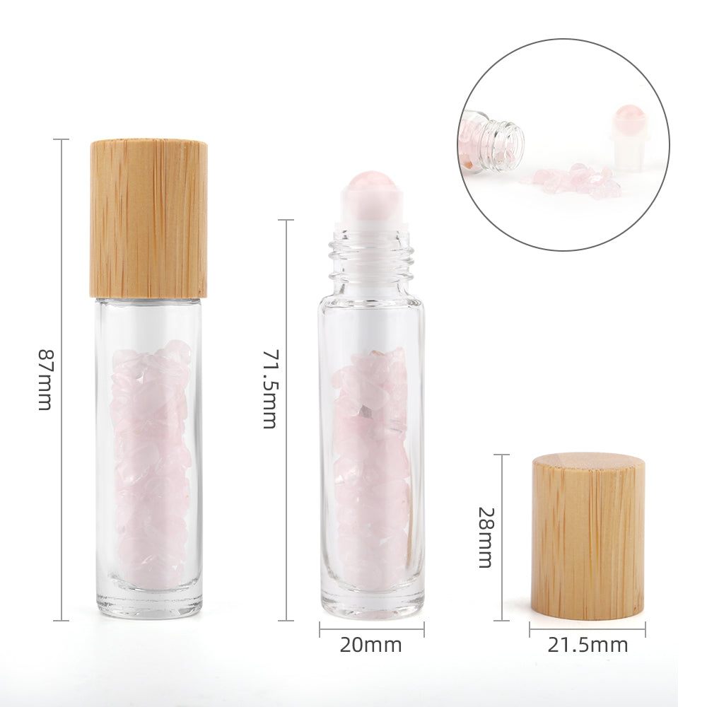 Gemstone Essential Oil Roller Bottle - Rose Quartz