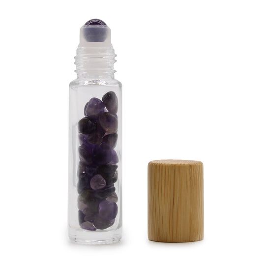 Gemstone Essential Oil Roller Bottle -  Amethyst