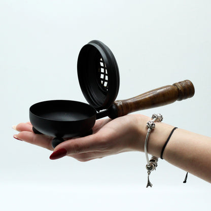 Iron Cauldron Burner with Handle